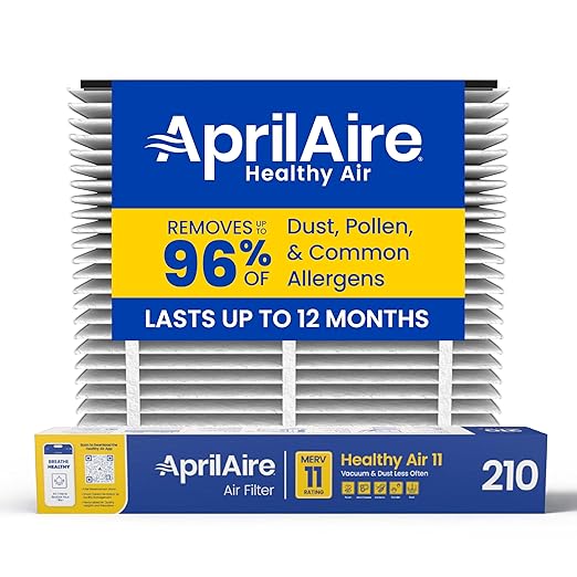 AprilAire 210 Replacement Filter for AprilAire Whole House Air Purifiers - MERV 11, Clean Air & Dust, 20x25x4 Air Filter (Pack of 1)