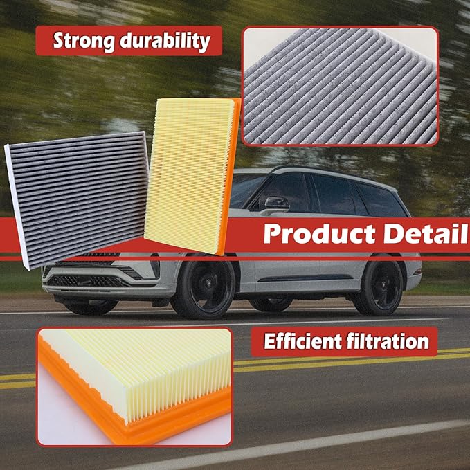 FA1884 Engine Air Filter and FP89 Cabin Air Filter kit Compatible with 2020-2025 Explorer 2.3L 3.0L 2020-2025 Aviator 3.0L 2020-2023 Aviator 3.0L Hybrid Replaces 7C3Z9601A JX6Z19N619BA