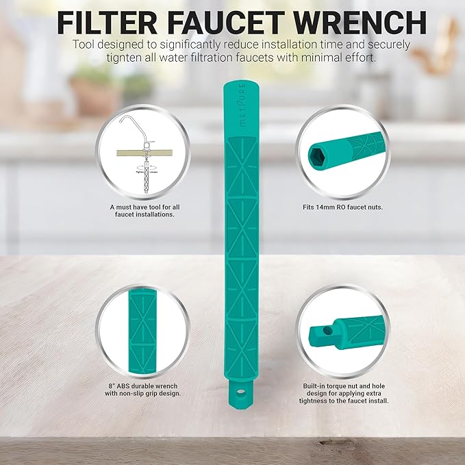 Metpure Non-airgap NSF Certified RO Faucet Reverse Osmosis Drinking Water Filtration System Water Dispenser Spout (Dark Oil Rubbed Bronze). Vase Style with Faucet Wrench.