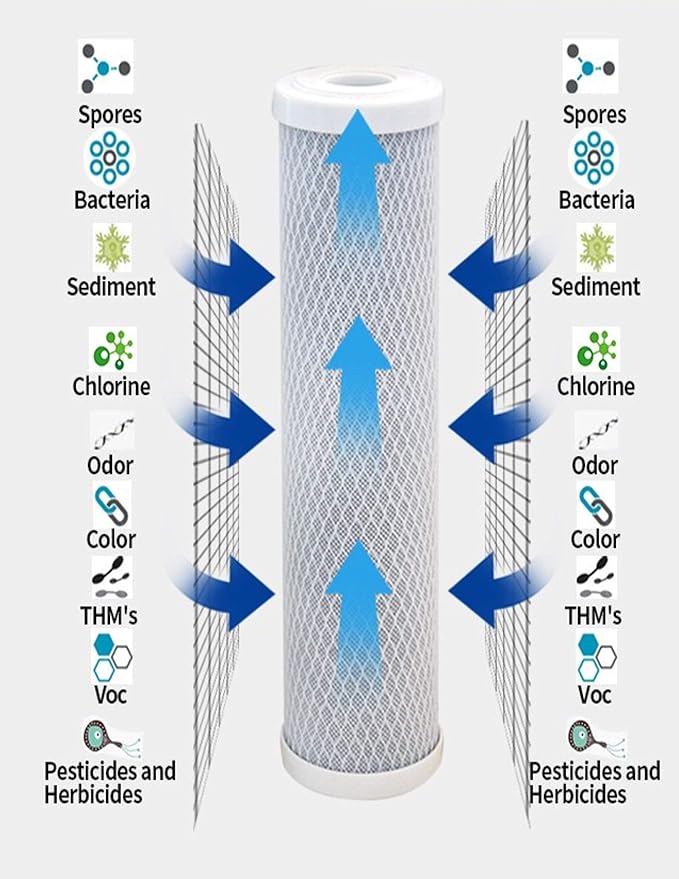 CFS – 2 Pack Carbon Wrap Sediment Water Filter Cartridges Compatible with AO Smith 2.5"x10", AO-WH-PRE-RCP2 Models – Remove Bad Taste & Odor – Whole House Replacement Filter Cartridge – 5 Micron
