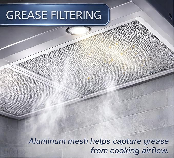 Set of 2 Aluminum Range Hood Filters 8 1/4” x 10”x 0.09"Th - Grease Filters for Range Hood - Camper Metal Tiny House - Hoods Stove Vent Filter or Kitchen Exhaust Fan Cover - Replacement Oven Filter