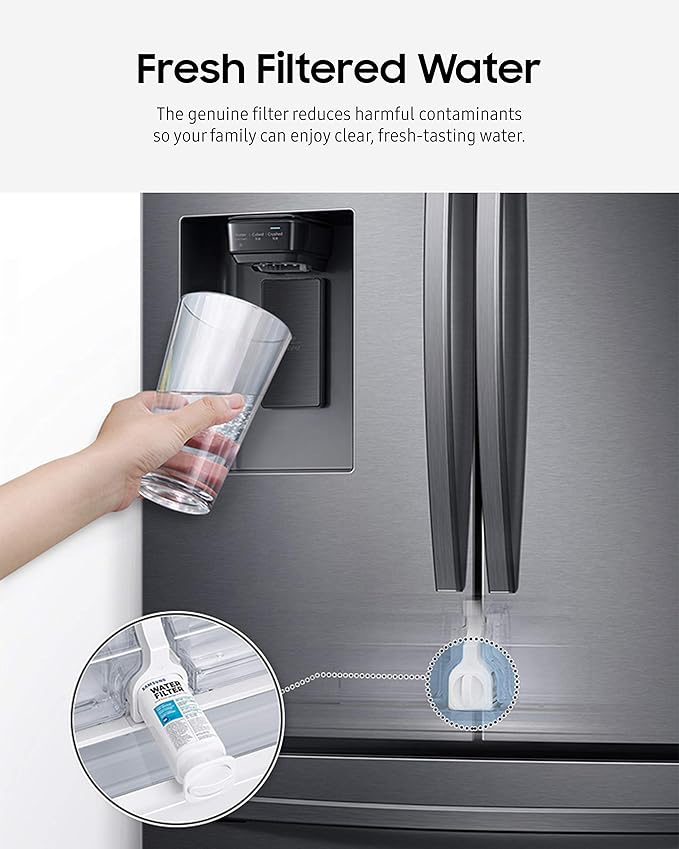 Samsung HAF-CIN-2P/EXP Genuine Refrigerator Water Filter, Reduces 99% of Harmful Contaminants for Clean, Clear Drinking Water, 6-Month Life, Easy Install, Pack of 2
