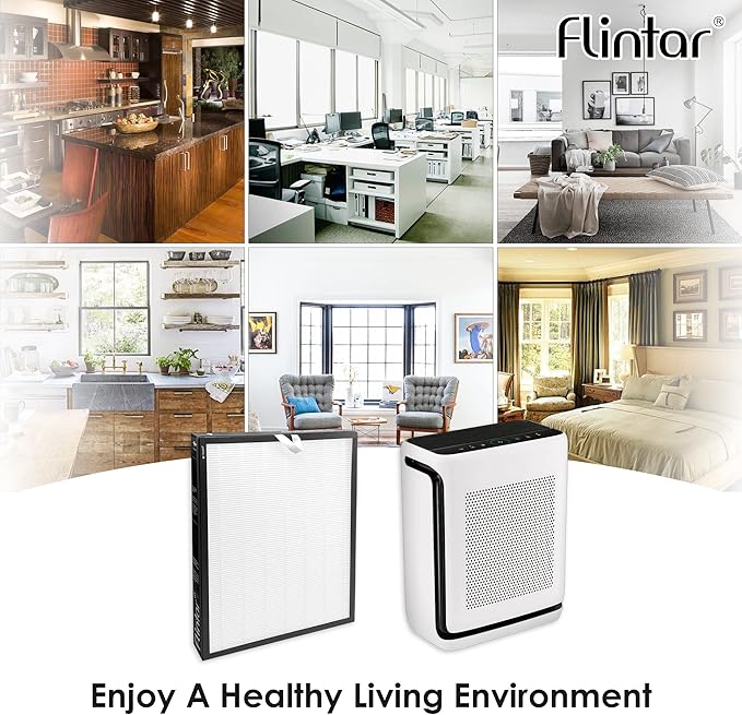Flintar Vital 200S True HEPA Replacement Filter, Compatible with LEVOIT Vital 200S Air Purifier, H13 True HEPA + Activated Carbon Replacement filter, Part # Vital 200S-RF, 1-Pack