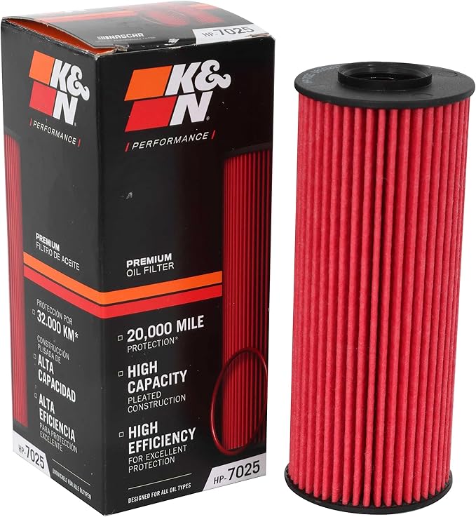 K&N Premium Oil Filter: 20,000 Mile Engine Protection, High Capacity/High Efficiency: Compatible with CHRYSLER/DODGE/JEEP/RAM (See Product Description for Select Models), HP-7025