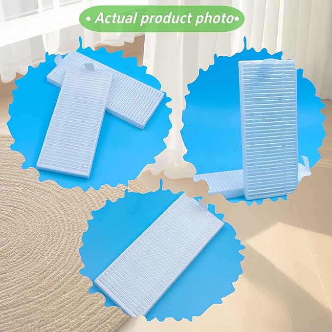 Replacement Parts Compatible with OKP Life K2 K3 K3A K4 K5 Lefant M210 M210S M210B M213 Side Sweep Edge Brush HEPA Filter Size 5.0 * 1.9 Inch