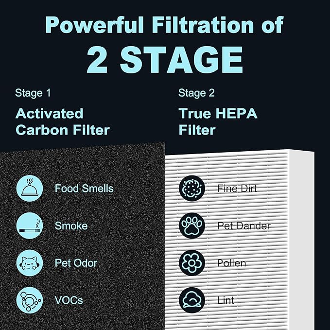 HPA200 Replacement Filters for Honeywell HRF-ARVP200, HPA200, HPA201, HA202, HPA204, HPA250 Series Air Purifiers, 2 Filter R and 4 Activated Carbon Pre-Filters A by Funmit