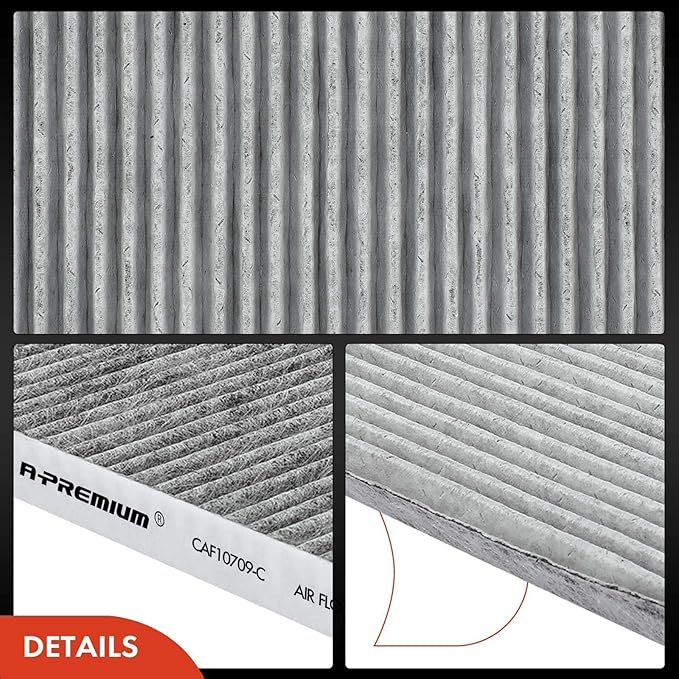 A-Premium Cabin Air Filter with Activated Carbon - Compatible with Hyundai & Kia Vehicles - Accent, Tucson, Veloster, Genesis Coupe, Forte Koup, Rio, Rondo, Sportage