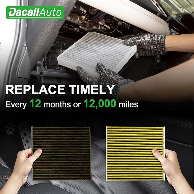 Engine & Cabin Air Filter Set for Kia Soul L4 1.6L/2.0L (2014 2015 2016 2017 2018 2019). Replace CF12002, CA11206