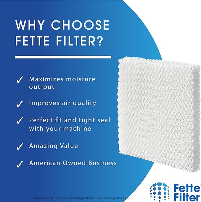 Fette Filter - Filter T Humidifier Wicking Filters Compatible with Honeywell HFT600T HFT600PDQ for Honeywell Tower Humidifier HEV615 Series & HEV620 Series. Includes 6 Replacement Filters.