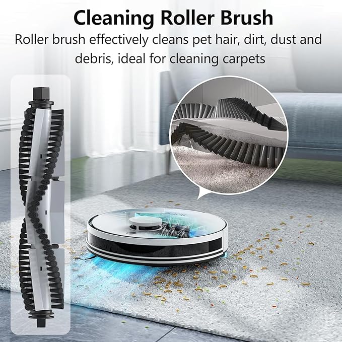 18 Pack Replacement Parts for ILIFE A30 A30 Pro Robot Vacuum Cleaner, Accessories Kit with 1 Main Brush 4 Dust Bag 4 HEPA Filter 4 Mop Pad 4 Side Brush1 Cleaning Brush