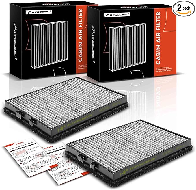A-Premium 2-PC Cabin Air Filter with Activated Carbon Compatible with BMW E39 Series 525i 2001-2003, 528i 1997-2000, 530i 2001-2003, 540i 1997-2003, M5 2000-2003, Replace# 64118391198