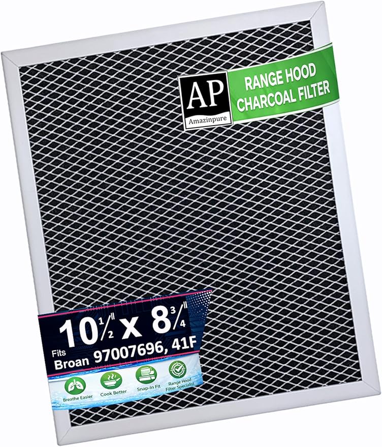 97007696 Range Hood Charcoal Filter Compatible with OEM Part# Whirlpool W10355450 Broan Nutone 6105C 41F 413023 41000 46000 11000 4341999 4378581 1172266 5-3082 51113711 (8.75 x 10.5) in