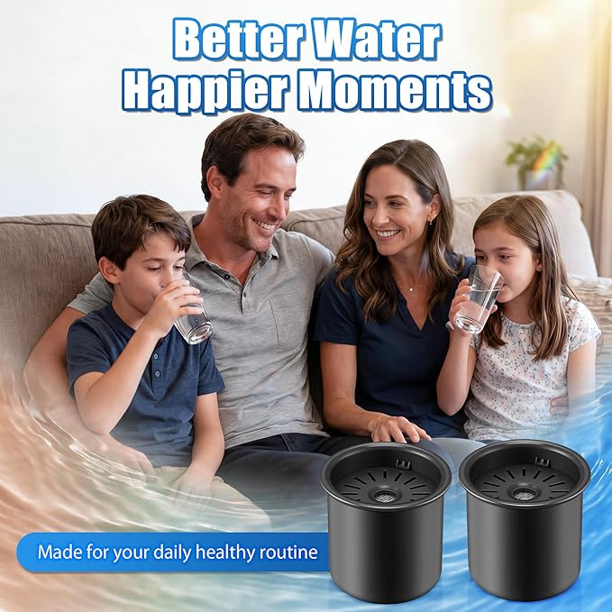 2 Pack Remineralization Filters Compatible with Bluevua RO100ROPOT-LITE, One-Year Alkaline Mineral Replacement Set for Reverse Osmosis Systems, Restores Minerals and Raises pH Level