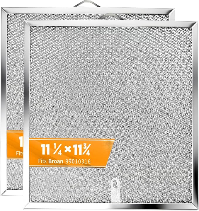 Stove Hood Vent Filter 11-1/4" x 11-3/4" BPQTAF S99010316 Compatible with Broan Range Hood Filter Replacement - 2 Pack