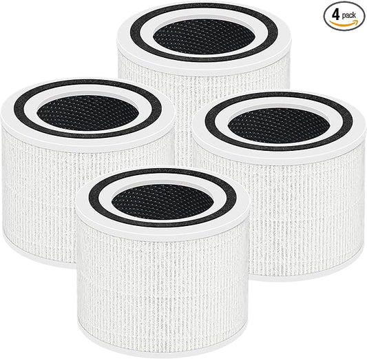 Core P350 Pet Care Replacement Filter for LEVOIT Core P350 Air Purifier, Funmit 3-in-1 New Fine Non-Woven Fabric Pre, Activated Carbon Filter with ARC Formula, Core P350-RF, 4 Pack