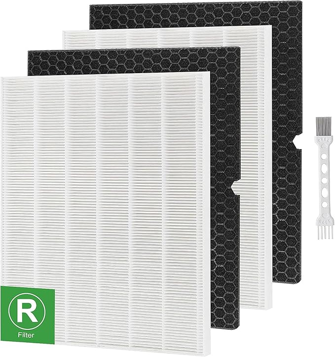 116130 Replacement Filter H for Winix 5500-2 AM80 Air Purifier True Activated Carbon Pre-Filters 2 Pack Washable Advanced Control Filter and 2 Pack PlasmaWave Odor Reducing Carbon Filters
