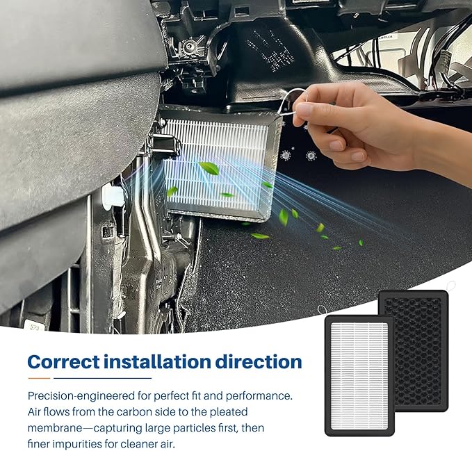 2024 Upgraded Cabin Air Filter for Tesla Model 3 Model Y (2016-2025) Highland & Juniper Ready, H13 True HEPA with Activated Carbon, 4-Layer Air Conditioner Replacement Accessories - 2 Pack
