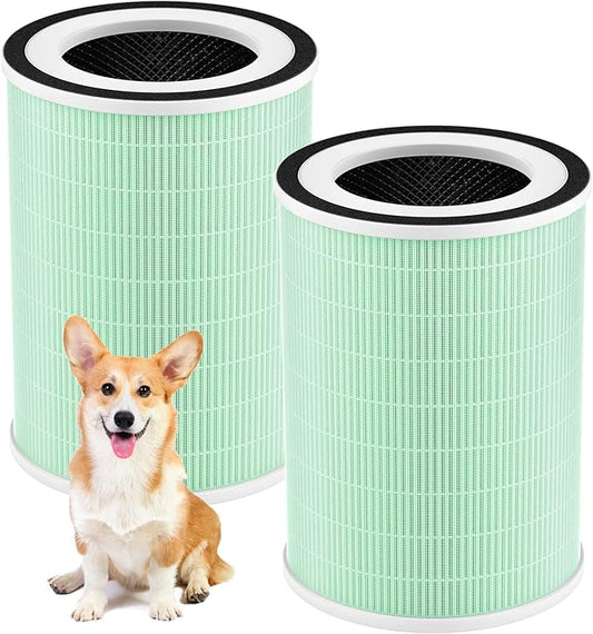 2 Pack HEPA KILO Pet Filter, Compatible with Afloia KILO, KILOPLUS, KILOPRO, MIRO,MIRO PRO and MORENTO MR-Kilo, Kalo Air Pur ifier, 360° 4-Stage Filtration, Green