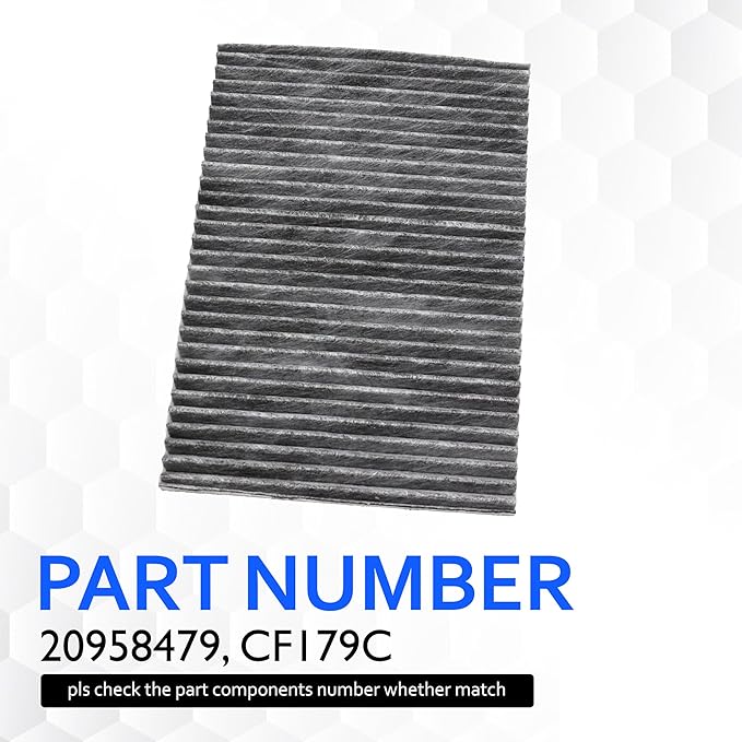CF11663 Cabin Air Filter Compatible with Buick Enclave 2008-2017, Chevrolet Traverse 2009-2017, GMC Acadia 2007-2016, Acadia Limited 2017, Saturn Outlook 2007 2008 2009 2010 Replaces ACF011