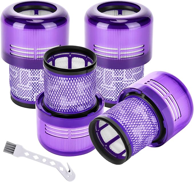 Artraise V15 Detect Filter Replacement for Dyson V11 Torque Drive Plus V11 Animal V11 Complete V11 Extra Cordless Vacuum Cleaner, Compare to Part 970013-02 (4 Pack)