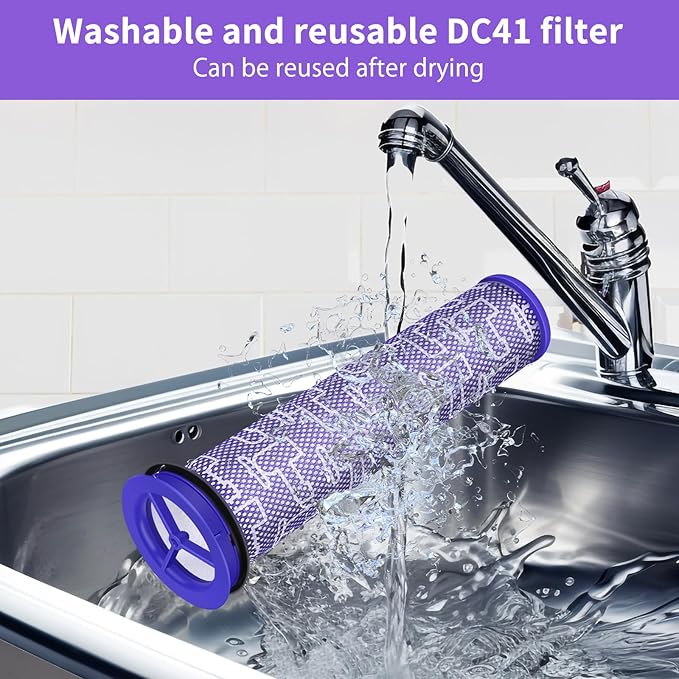 Filter Kit Compatible with Dyson DC41 UP13 DC65 DC66 UP20 Ball Animal 3 Ball Animal 2 Vacuums, Replacement Parts Feature 2 Post-Motor &2 Pre-Motor Filters, Replaces Part 920769-01,920769-03& 920640-01