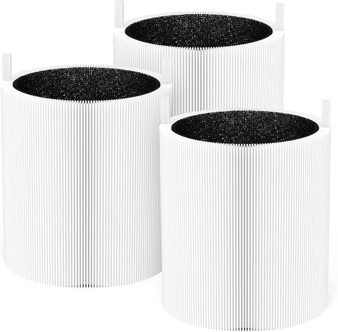 3 Packs 511 Replacement Filters for Blueair Blue Pure 511, 2-in-1 Filter of Premium and Activated Carbon Filter
