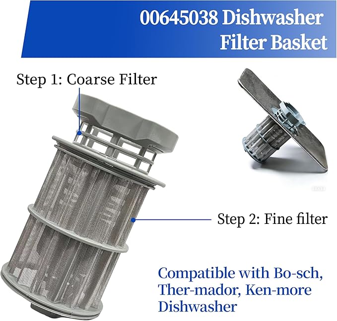 645038 Dishwasher Replacement Filter Compatible With Bosch Dishwasher Filter 00645038, Replaces AP4339631, 651097, AH3479708