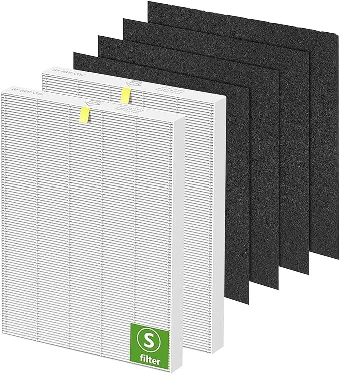 2 Pack C545 Replacement Filter S Compatible with Winix C545 Air Purifier, H13 True HEPA Filter with 4 Activated Carbon Pre-Filters, Compatible Replacement for Parts 1712-0096-00 & 2522-0058-00