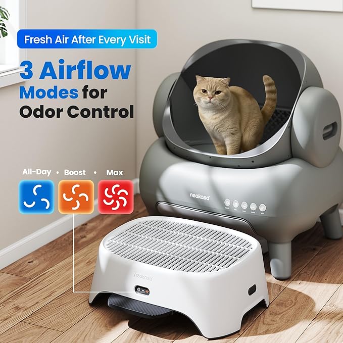 Neakasa Airstep, 2-in-1 Litter Box Air Purifier & Cat Step, 3-Mode Odor, Dust & Pet Hair Control, Air Filter Compatible with M1 Plus / M1 Lite and Most Automatic & Traditional Litter Boxes