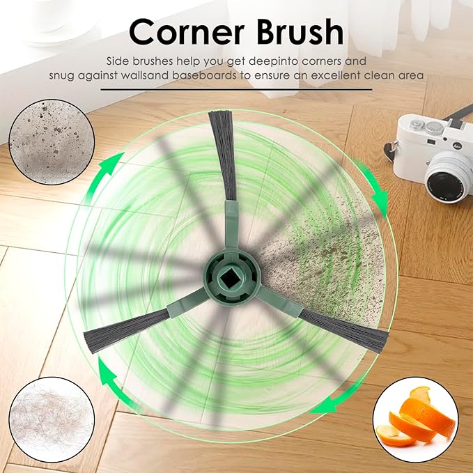 (10 Pack) Roomba 104 Replacement Parts Compatible with iRobot Roomba 104, 105 Vac, 105 Combo, Combo Essential Y0140 Y0110, Vacuum 2 Essential Q0520, 1 Roller Brush, 3 HEPA Filters, 6 Side Brushes