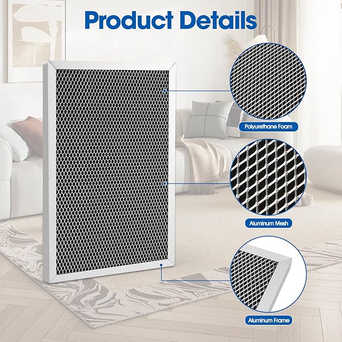 5695 Dehumidifier Filter MERV 8 for AprilAire Whole-House Dehumidifiers Models 1820 1820Z E070 E070KZ E070KZM E070N E070T E070Z Washable Replacement Filter (2 Pack)
