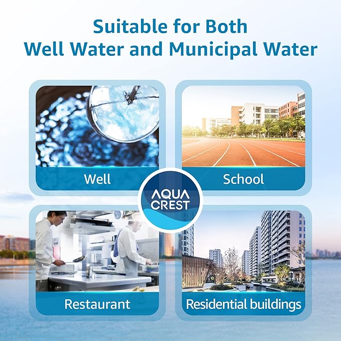 AQUA CREST AP810 Whole House Water Filter Replacement for 3M® Aqua-Pure AP810, AP801, AP811, Whirlpool® WHKF-GD25BB, WHKF-DWHBB, 5 Micron, 10" x 4.5", Well & Tap Water Filter, Pack of 2