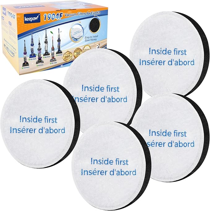 KEEPOW E0202 Foam Filter Replacement, Vacuum Filters Compatible With Eureka Powerspeed NEU180 NEU180C NEU182A NEU182B NEU12CT NEU186 NEU188 NEU188A NEU190 NEU192A, E10s, E20 Plus, 5 Pack