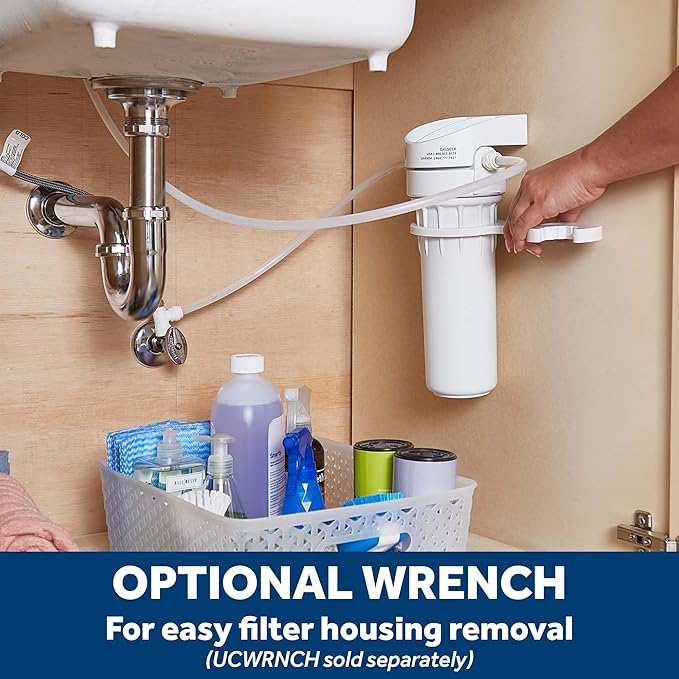 GE Water Filter System for Entire Home, Water Filtration System Reduces Lead, Asbestos & More, Install Kit & Accessories Included, Replace Filters (FXUTC, FXULC, FXUVC) Every 6 Months, GX1S01R