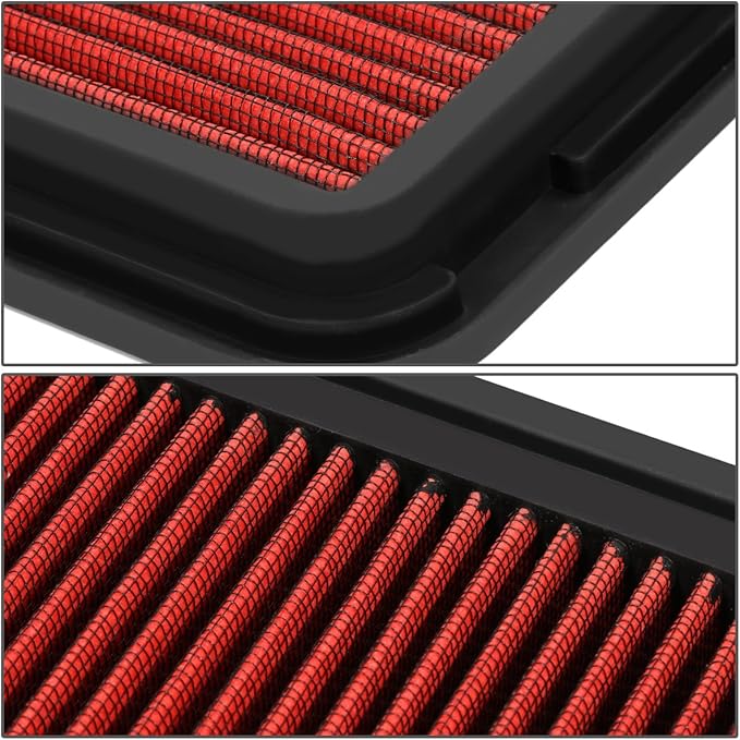 DNA Motoring AFPN-010-RD Clean Air Washable Drop In Panel Air Filter Enhance Engine Performance [Compatible with 07-17 Toyota Camry 4 Cyl / 09-15 Venza 4-Cyl]