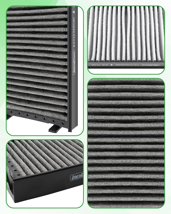 2pcs Set Cabin Air Filter Fit for BMW X5 V8-4.8L (2007-2010), for BMW X6 (2008-2019). Replace 64116945594, 64119248294