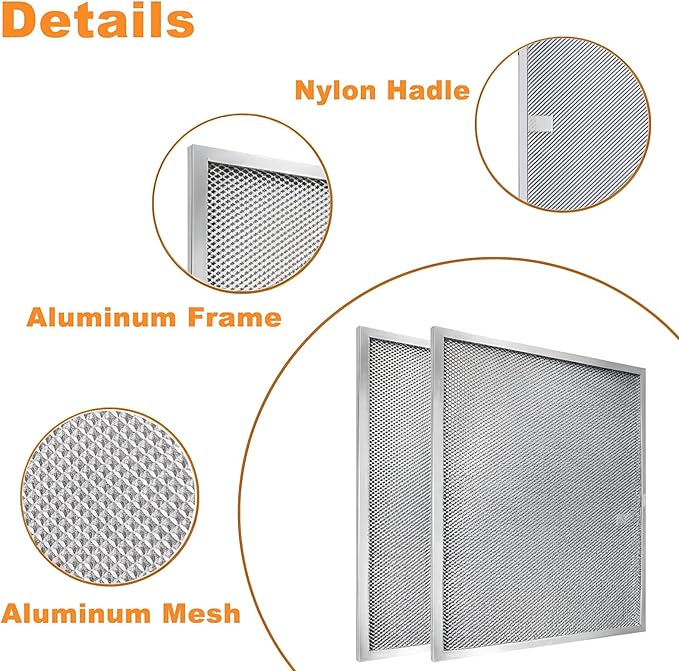 Upgraded BPS1FA30 Range Hood Filter 11-3/4" x 14-1/4", Exact Fit for Broan QS1, WS1, QS2 & Nutone 30" Hoods, 5-Layer Aluminum Grease Filter, Dishwasher Safe, Replaces 99010299, 99010305 (2 Pack)