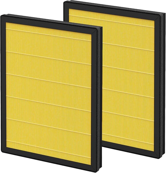 2 Packs HAP602 Pet Care Filter for Ecoself HAP602/ HAP602WF Air Cleaner Purifier, 3-Stage Filtration Repacement, Yellow