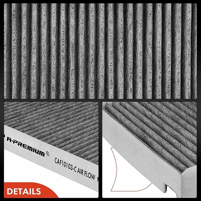 A-Premium 2-PC Cabin Air Filter with Activated Carbon Compatible with BMW 525i, 528i, 528xi, 530i, 530xi, 535i, 535xi, 545i, 550i, 645Ci, 650i, M5, M6