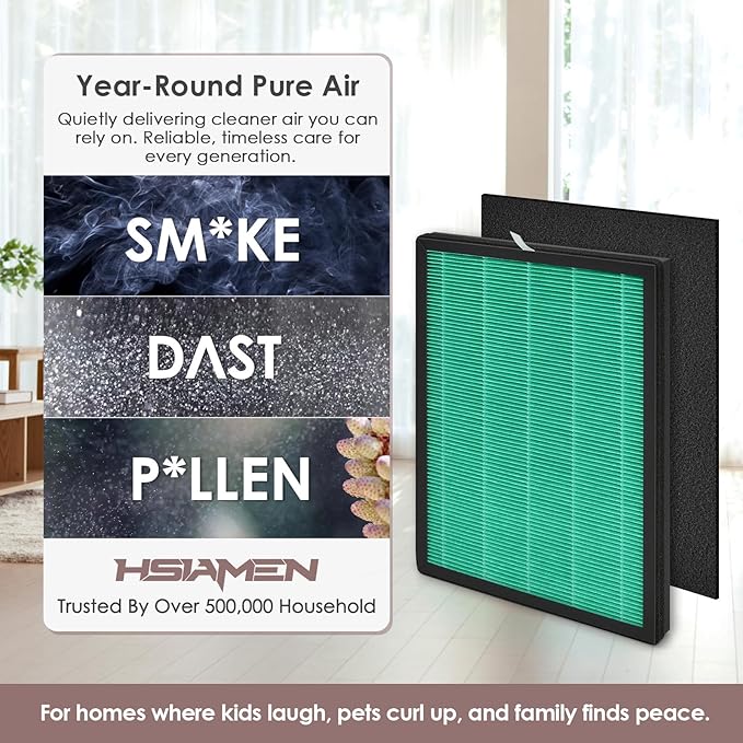 Replacement Filter Compatible with Coway Airmega 150 Air Purifier, Compared to Part AP-1019C-FP, 2 H13 True HEPA with 8 Carbon Pre-filter, Green 2-Pack