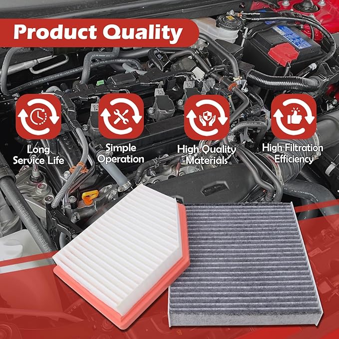 16546-6LA0A Engine Air Filter and 27277-6CA0A Cabin Air Filter kit Compatible with 2020-2025 Nissan Sentra 2.0L DOHC Petrol Replaces PA99575 27277-6CA1A