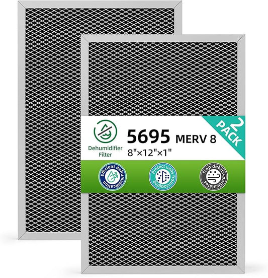 5695 Washable Filter MERV 8 Compatible with AprilAire Whole-House Dehumidifiers, Models 1820 1820Z E070 E070KZ E070KZM E070N E070T E070Z,2 Pack