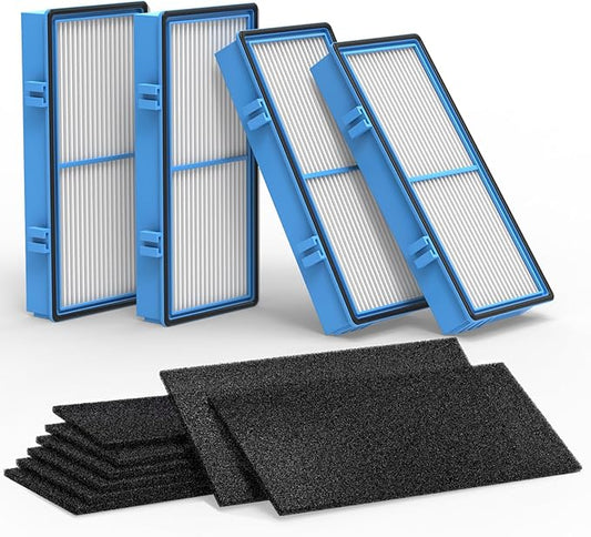 Colorfullife Replacement Filters for Holmes AER1 HEPA Type Total Air Filter Replacement Filter for HAPF30AT and HAP242-NUC, 4 HEPA + 8 Carbon Booster Filters