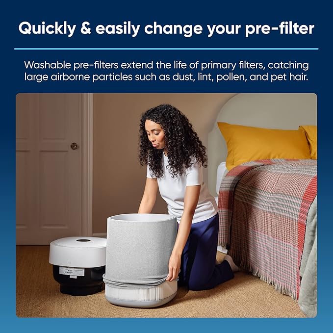 BLUEAIR Genuine Pre-Filter Blue Pure 211i Max Air Purifier, Washable Fabric, Fog Grey