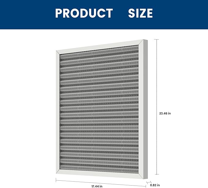 18x24x1 HVAC Furnace Air Filter, Lasts a Lifetime, Washable, the Last HVAC Filter You Will Ever Buy, Healthier Home or Office, Merv 8(Actual Size:Actual Size:17.5x23.5x0.82 Inch)