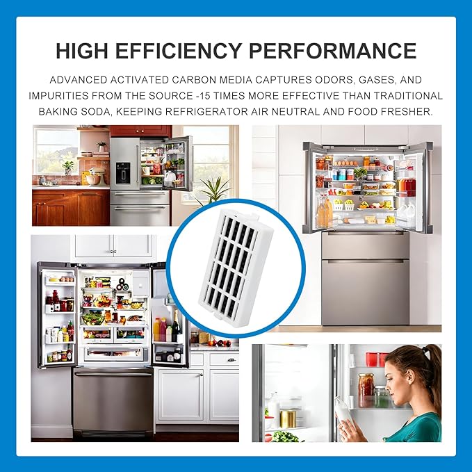 W10311524 Refrigerator Air Filter Compatible with AIR1, Whirlpool, Maytag, KitchenAid, Jenn-Air, Kenmore, 2319308, W10335147, 1876318, FreshFlow - 6 Pack