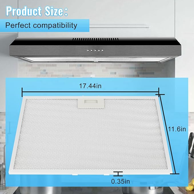 2 Pcs WB02X11012 Range Hood Filter Replacement for GE JV666H2SS JV566h2SS JV565H1BB JV565H1CC JV565H1WW