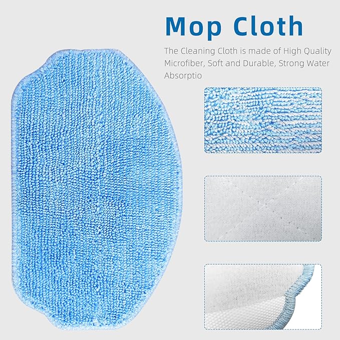 Replacement Parts for MAMNV BR150 BR151 BR152 BR153 BR154 also Fit ZCWA, GTTVO, ONSON, SHELIKI Robotic Cleaners: 4 Side Brushes, 4 HEPA Filters, 2 Mop Pads