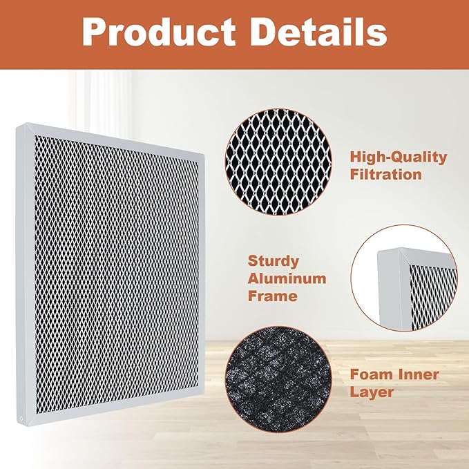 5443 MERV 8 Dehumidifier Filter Compatible with Aprilaire Whole-House Dehumidifiers 8191 8192 and Ventilation Models 8191 8192 Replacement Filters Washable 2 Packs - 10"x12"x1"