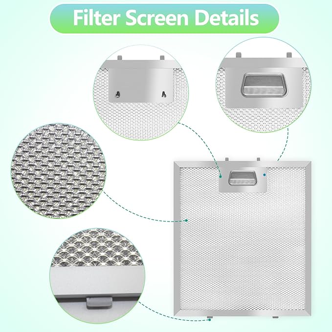 2-Pack S97018029 Range Hood Filter Replacement with Stainless Steel Frame, 5-Layer Aluminum Mesh Grease Filter for Broan B5 Series, 9"x10.25", Fits Part #99010123 – Corrosion-Resistant By Seteams
